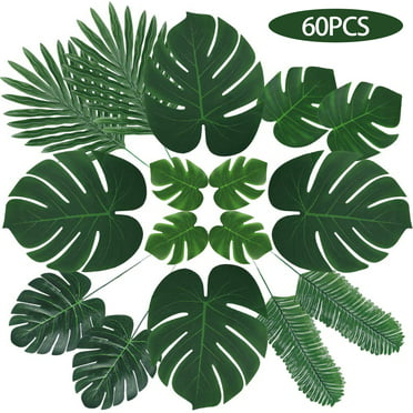 Tropical Artificial Palm Leaves Jungle Foliage Hawaiian Summer Party Lua L0Z1